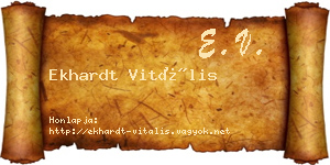 Ekhardt Vitális névjegykártya